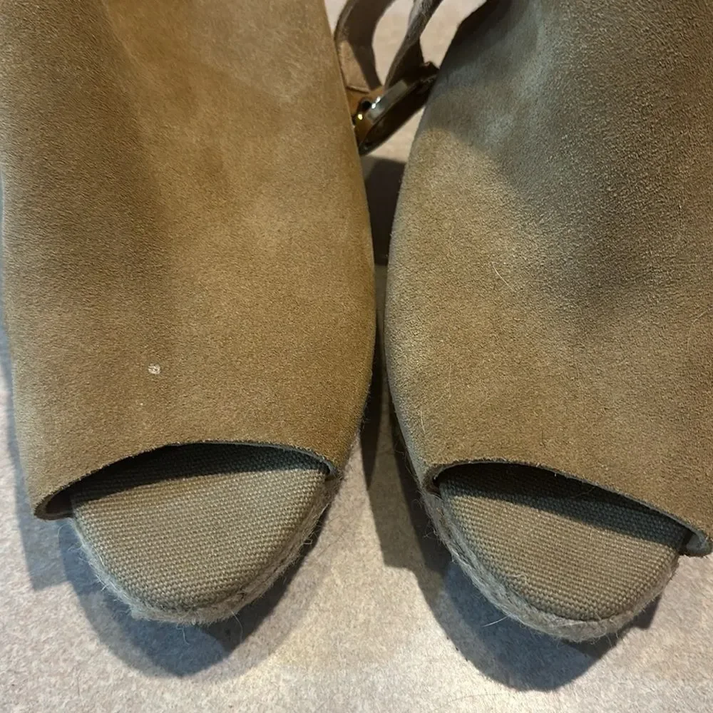 KANNA Tan Suede Slingback Espadrille Wedge